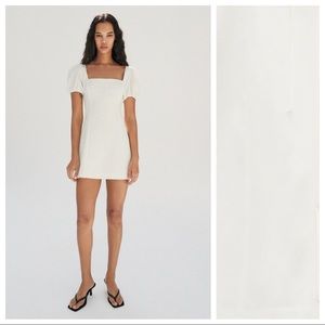 NWT. Zara White Linen Blend Mini Dress. Size XXL.